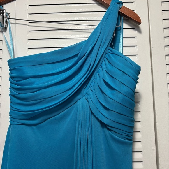 Alex Evenings Blue One-Shoulder Knee Length Sundress Wedding Guest Size 4 - Picture 2 of 4
